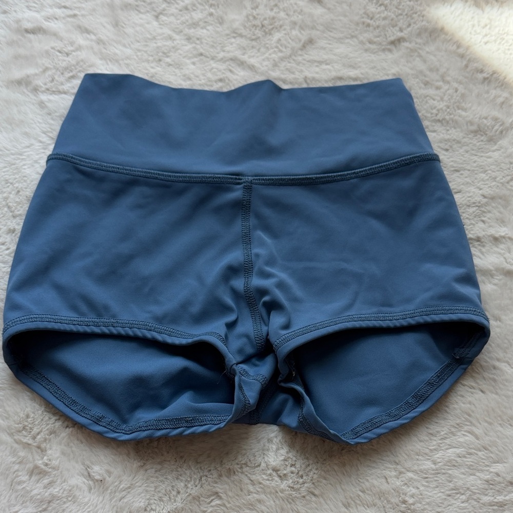 Women's High-Rise Blue Bike Shorts